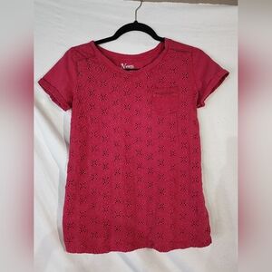Natural Reflections Crimson Eyelet Top